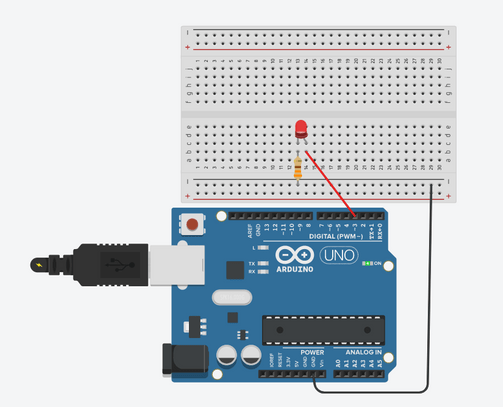 Arduino LED 電路連接示意圖 