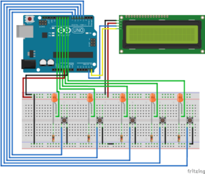 Arduino LED打地鼠 線路連接